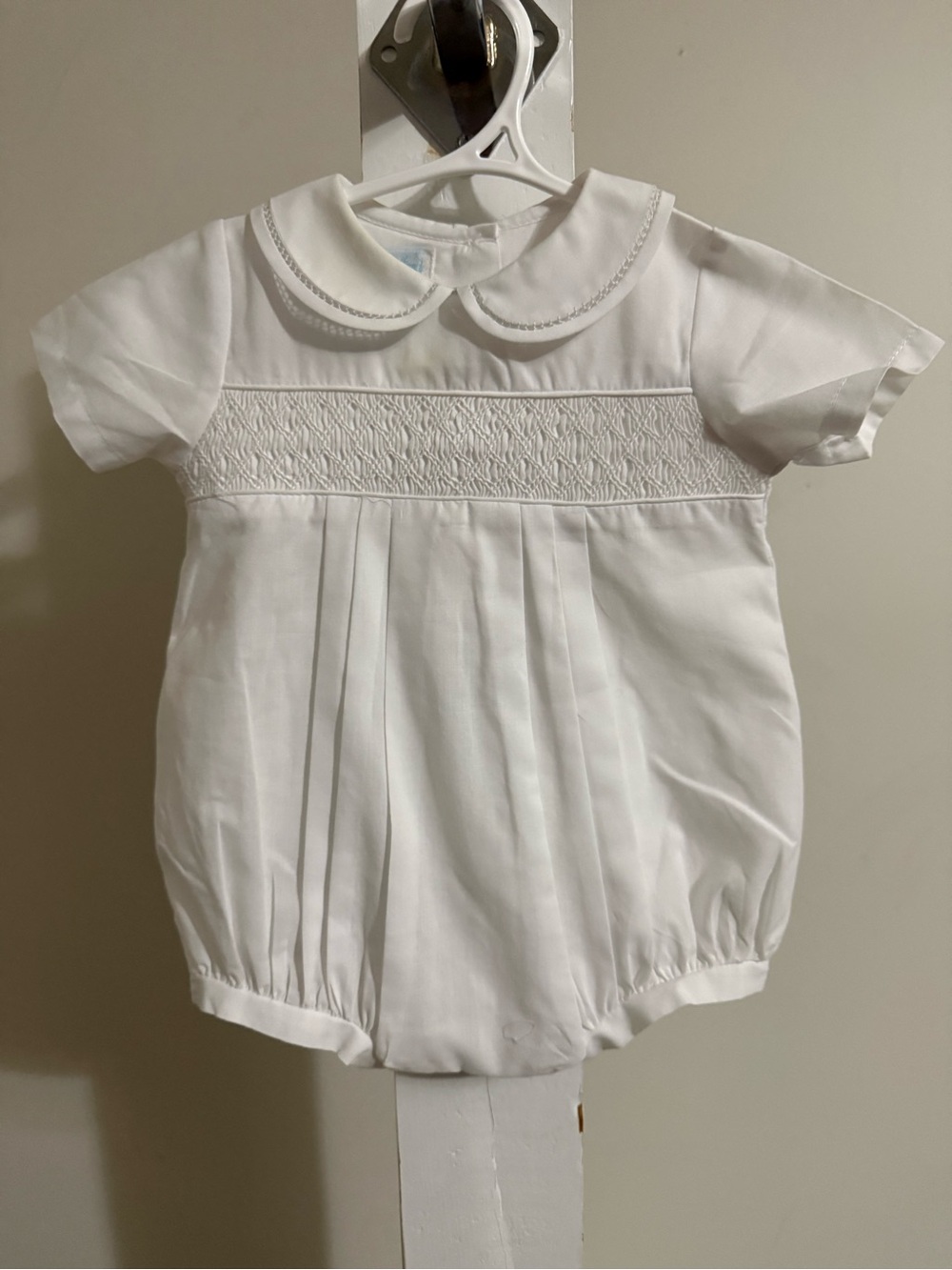 Newborn Petit Ami Smocked Bubble Romper & Hat